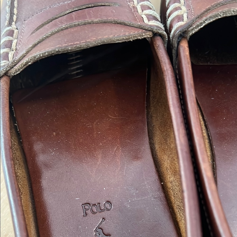 Polo by Ralph Lauren Rich Brown Leather Slip-Ons 9 - Picture 13 of 14